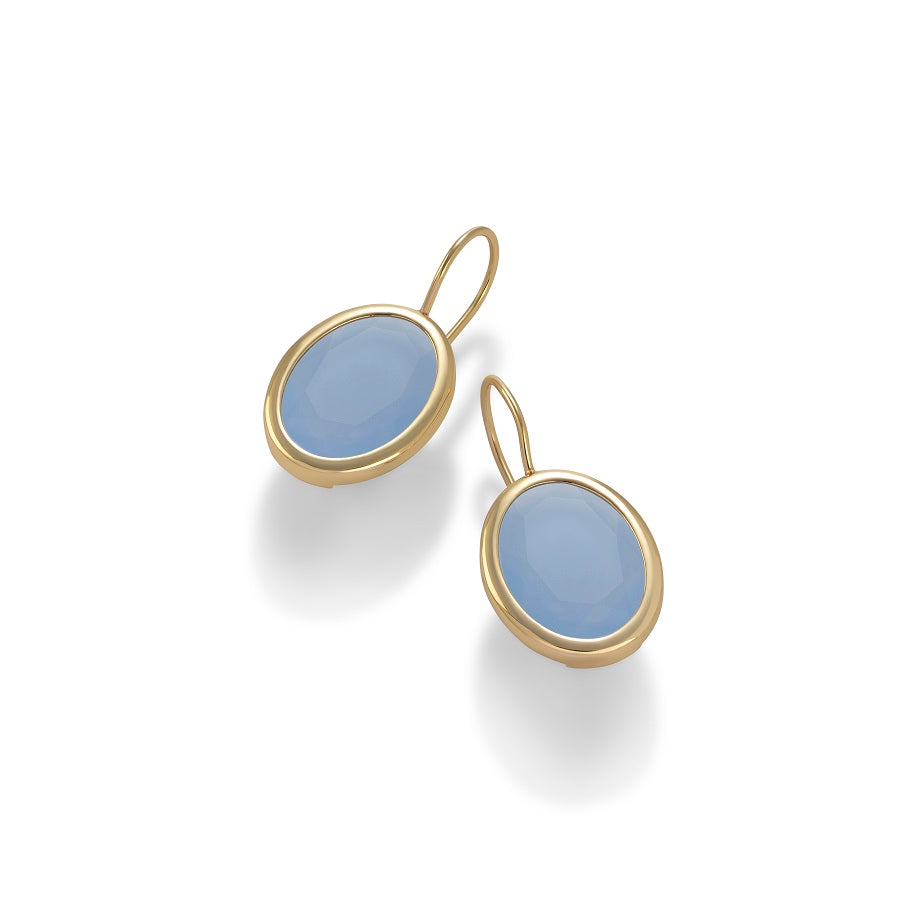 Orecchini Pendenti A Goccia Con Pietra Portafortuna Di Dicembre - Cristallo Blue Topaz Zircondia