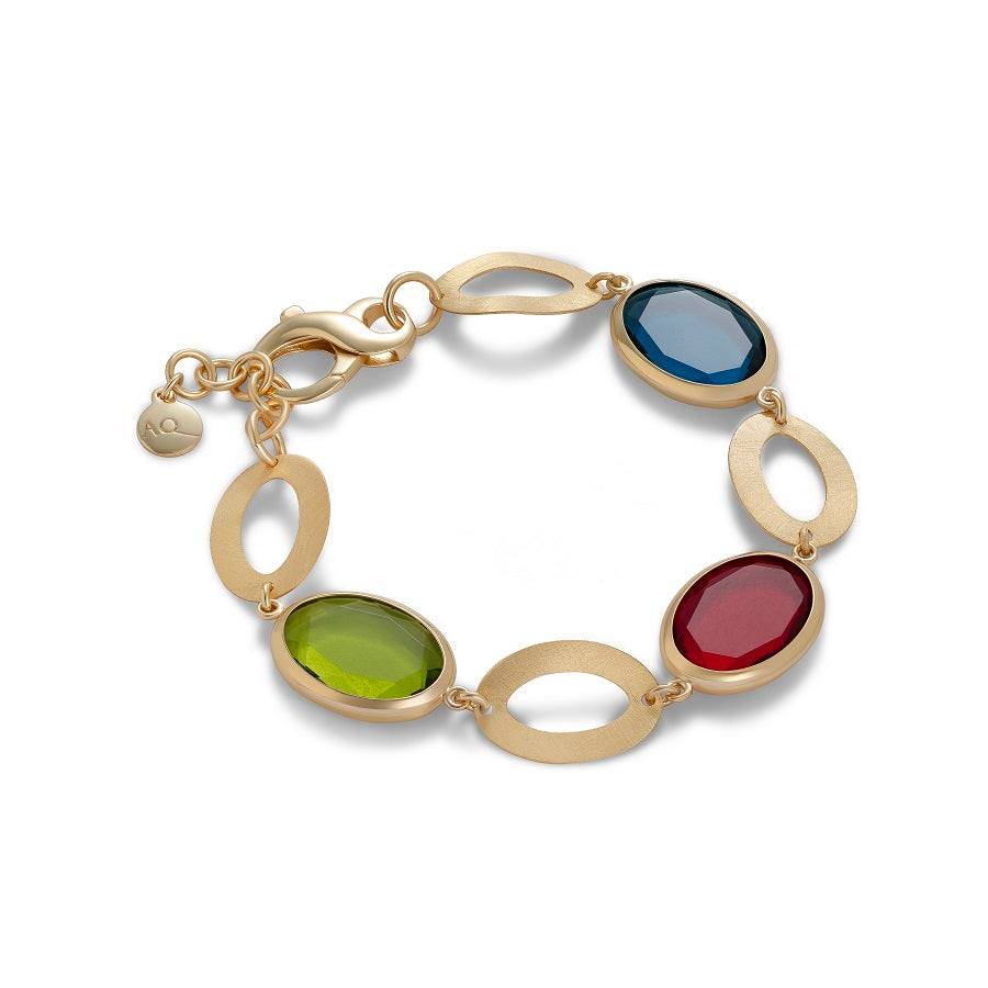 Bracciale ad anelli ovali con pietre colorate  - CARAMELLE VINTAGE