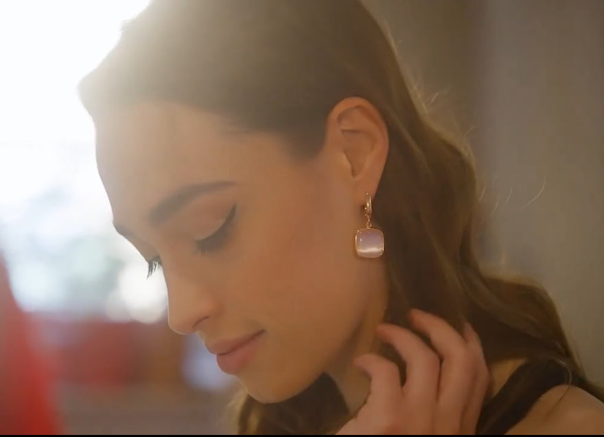 Orecchini In Argento Con Zirconia Cubica E Placcato Oro Rosa – Eleganti A Cerchio