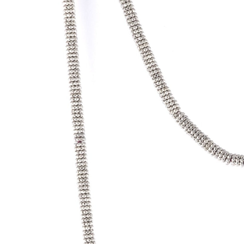 Collana doppio filo in ottone bianco
