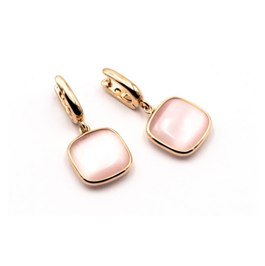 Orecchini in argento rosato con pietra rosa - MADI'