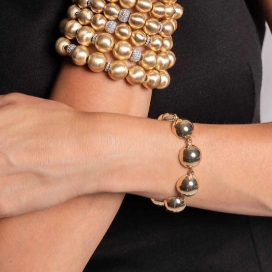 Bracciale mezze bolle in argento dorato  - LINEA BOLLE