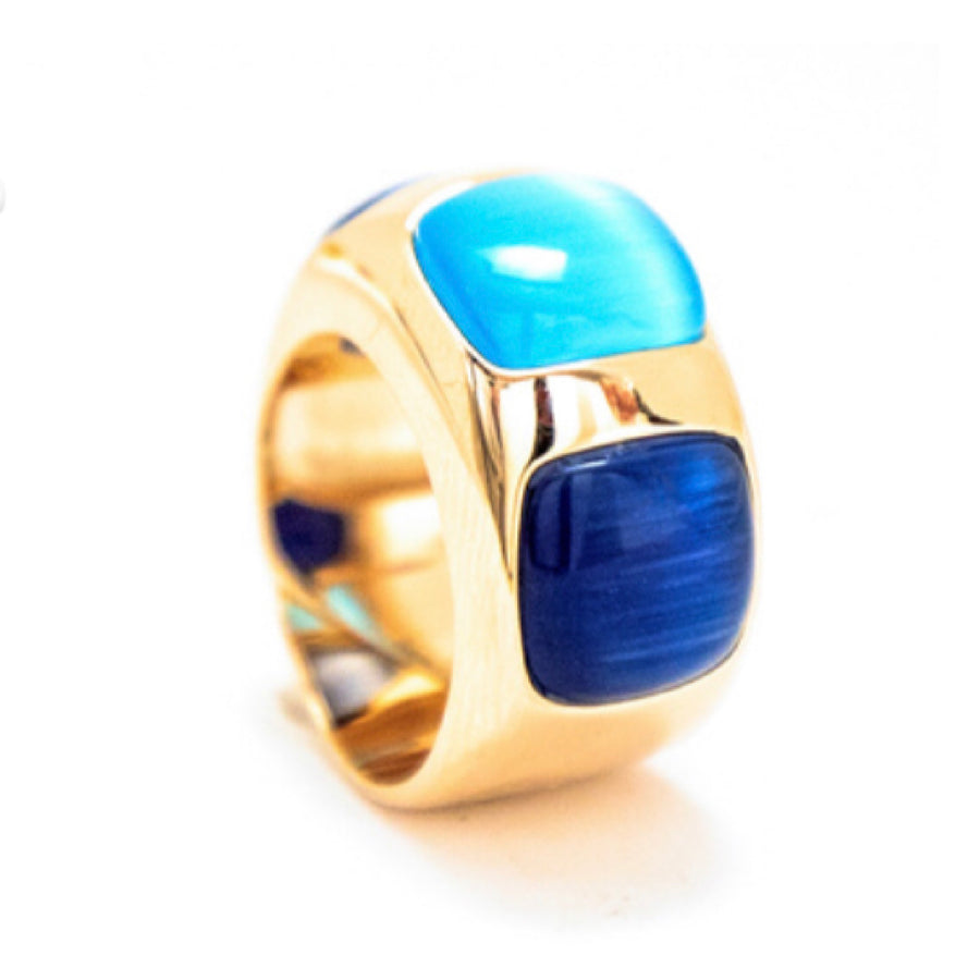 Anello fascia con pietre colorate - MADI'