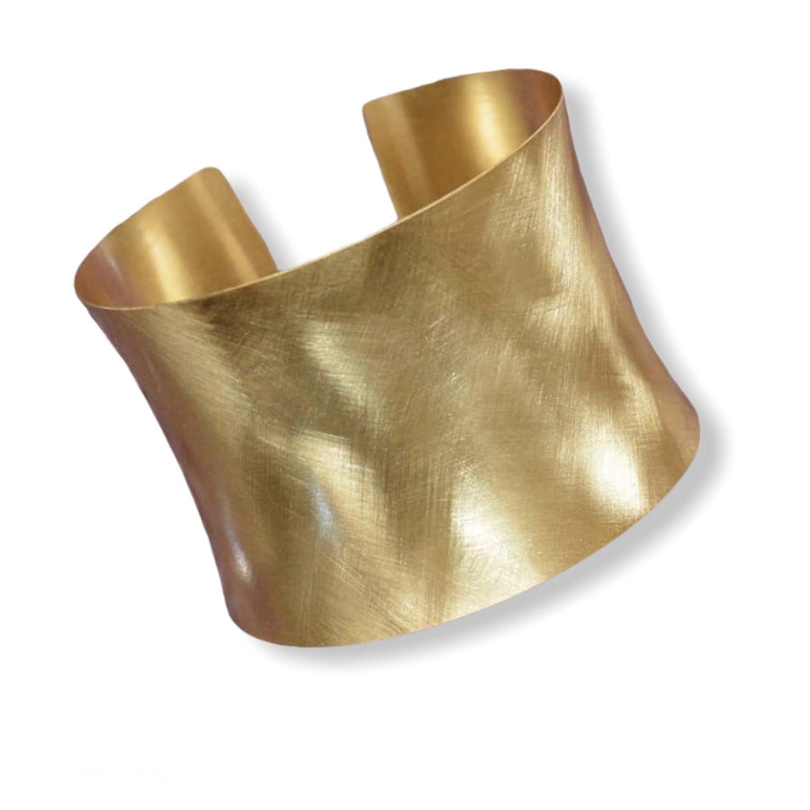 Bracciale rigido in argento dorato  - REGULAR BANGLE