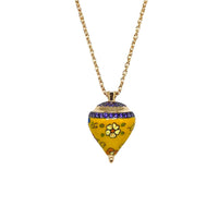 Collana TROTTOLA - SMALTO SENAPE